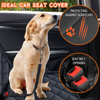 Ultimate Dog Car Seat Cover - Waterproof, Non-Slip, and Universal Fit Protector for Back Seats - Perfect for Pets and Kids - Black