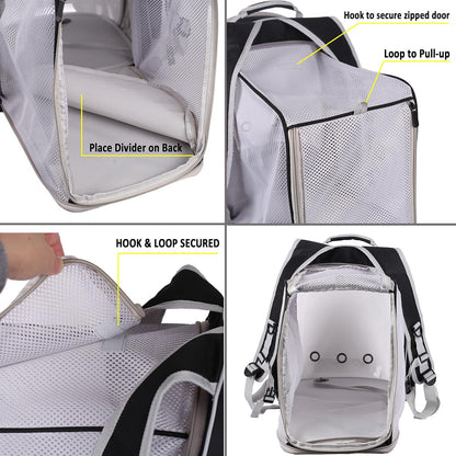 Dual Extension Pet Backpack Carrier: Spacious Astronaut Bubble Bag for Large Cats and Small Dogs (Up to 20 lbs) - Perfect for Travel and Outdoor Adventures
