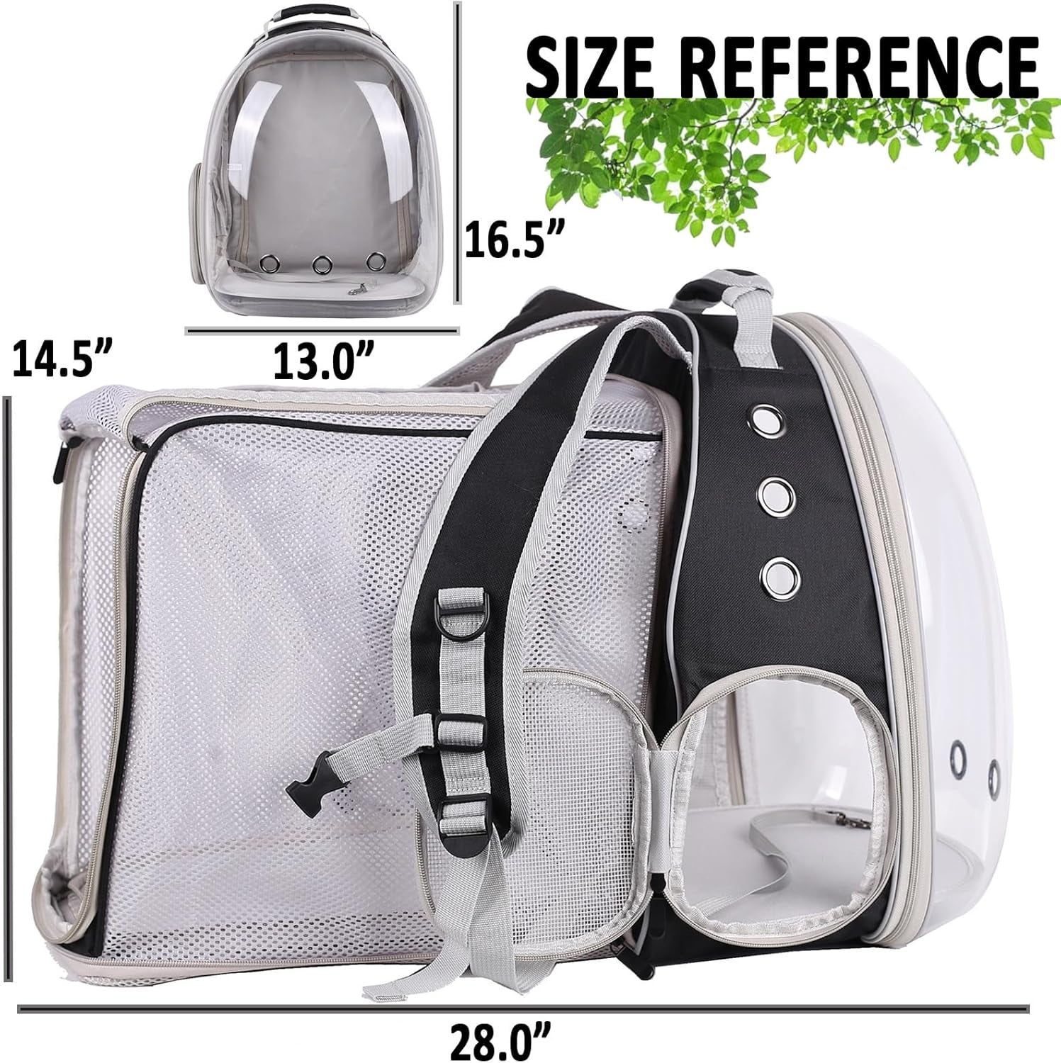 Dual Extension Pet Backpack Carrier: Spacious Astronaut Bubble Bag for Large Cats and Small Dogs (Up to 20 lbs) - Perfect for Travel and Outdoor Adventures