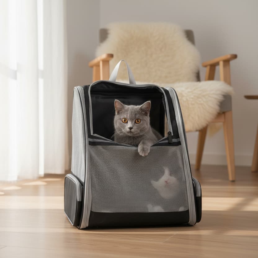 PetPeek Bubble Backpack Pet Carrier – Airline-Approved Travel Bag for Cats & Small Dogs (Black)