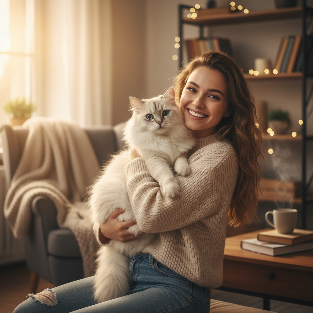 Woman with Cat